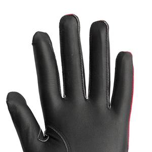 Gants d'équitation en similicuir pour homme, rouge et noir, couleur unie, fermeture auto-agrippante, coupe classique, usage équestre - Product Image 3