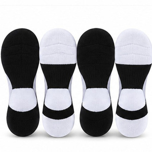 Custom Black White Crew Sports Sock Jacquard Logo <b>Cushioned</b> Foot Athletic Training Basketball Gym Volleyball Eco-friendly OEM - Product Image 5