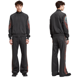 Conjunto Deportivo Casual para Hombre, Estilo Moderno con Bordado Vintage y Cierre Completo - Product Image 2