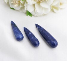 52,20 carats Sodalite rose naturelle taille poire, 3 pièces, gouttes simples percées sur le côté, pierre précieuse en vrac pour la fabrication de bijoux fins - Product Image 5