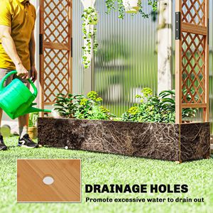Jardinière en bois avec treillis suspendu et trous de drainage pour plantes grimpantes - pour légumes, herbes et fleurs - Product Image 6