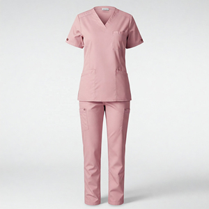 Unisex <b>Scrub</b> Set V-Neck Top With Pockets And Matching Pants Hospital Uniforms Polyester Woven Fabric - Product Image 5