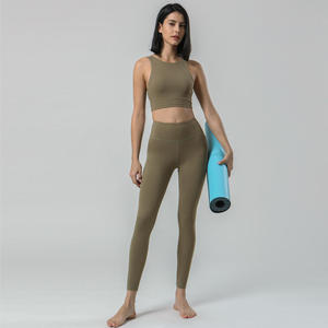 Conjunto Deportivo de 2 Piezas para Mujer, Ropa de Yoga, Leggings y Sujetador Deportivo, Transpirable, Cómodo, Ropa de Gimnasio, Venta al Por Mayor - Product Image 1