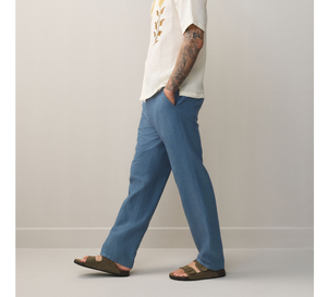 Pantalones de Hombre de Mezcla de Lino y Algodón, Corte Recto, Estilo Chino Clásico, Transpirables, de Secado Rápido, Ecológicos, Ligeros para Verano, Naturales - Product Image 3