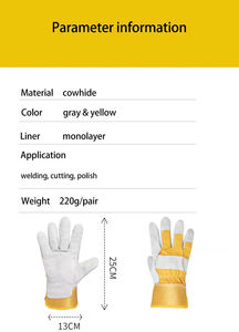 Guantes de Seguridad de Cuero Vacuno de Diseño Personalizado, Guantes de Trabajo para Soldadura Industrial y Construcción, Precio al por Mayor, Guantes de Trabajo con Palma Reforzada - Product Image 6
