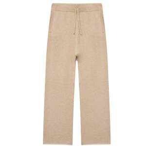 Pantalon en tricot bouclé unisexe, décontracté, taille élastique, doux, coupe décontractée, confortable, couleur pierre - Product Image 1