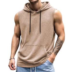 Breathable Fleece Unisex <b>Workout</b> Men's Bodybuilding Gym <b>Hoodie</b> Wholesale Custom Logo Winter Hooded Gym <b>Hoodie</b> Sleeveless - Product Image 5