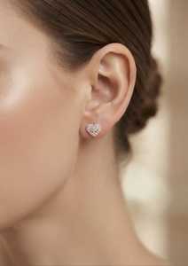Pendientes de Diamantes de Laboratorio con Corte Corazón, Oro Sólido de 9K, Chapados en Oro, para Mujer, Joyería de Compromiso - Product Image 3