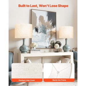 2 Bộ Trống Đèn bóng râm 13x13x10 <span class=keywords><strong>inch</strong></span> vừa tròn ánh sáng Linen-cho đèn bao gồm & Shades - Product Image 3