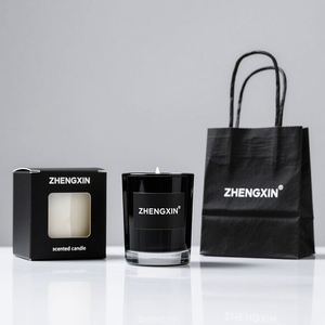 Velas aromáticas de cera de soja en frasco de vidrio negro clásico de calidad china para decoración del hogar, disponibles al por mayor por ZF global export. - Product Image 4