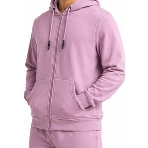 Sudadera con Capucha y Cremallera Completa para Hombre, 100% Algodón, Personalizable, Estilo Urbano, Ecológica, Venta al Por Mayor, OEM ODM - Product Image 3