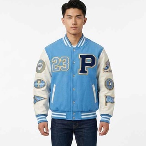 Hot Sale Heavyweight Custom Logo <b>Men's</b> <b>White</b> Varsity <b>Jacket</b> Custom Logo High Quality Leather/Wool Made <b>Men</b> Varsity <b>Jacket</b> - Product Image 3