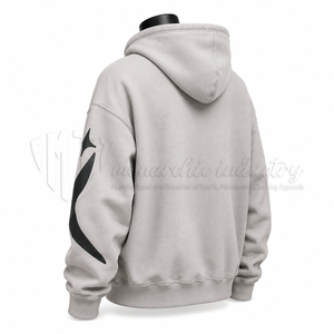 Custom Unisex <b>Grey</b> Solid Zip-Up Pocket Oversized Streetwear Fleece Pullover Hoodie 100% Cotton Casual <b>Sweatshirt</b> - Product Image 4