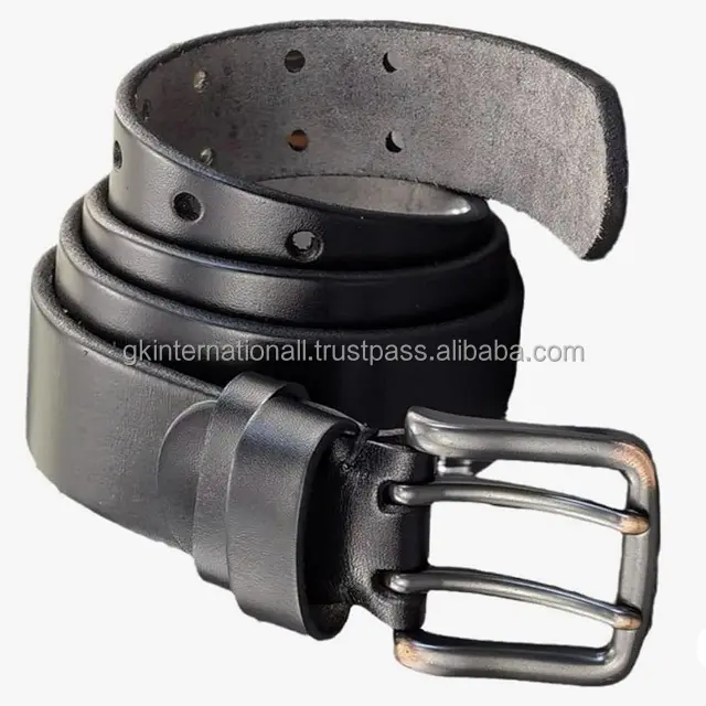 Double Pin Belt Buckle Genuine Leather Belt for men jeans Leather waist belt available in all custom sizes & best price