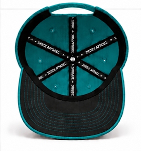 Casquette snapback 6 panneaux Index Apparel Teal avec broderie blanche, unisexe, style sportif, pour adultes - Product Image 5