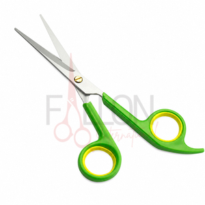 Professional Hair Scissors Stainless Steel Sharp Blade Green Plastic <b>Handle</b> Right Handed Salon <b>Shears</b> - Product Image 3