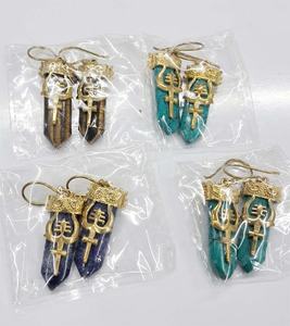 ต่างหูแฟชั่นสไตล์โบฮีเมียนประดับลูกปัดหินและโลหะผสม สำหรับผู้หญิง เหมาะสำหรับเป็นของขวัญ รุ่น GC-ER-461 - Product Image 1