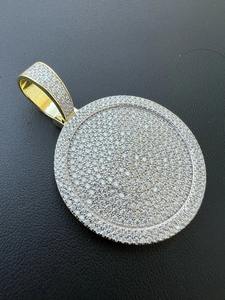 Collier pendentif de luxe en argent 925, style hip-hop, avec moissanite taille diamant rond, entièrement serti, pour homme, prix compétitif, idéal pour les soirées - Product Image 3