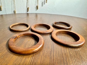 Handmade Solid Wood <b>Bangles</b> Vintage Style Wooden <b>Bracelets</b> with Smooth Finish - Product Image 4