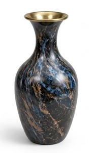 Sleek <b>Black</b> Vase with Golden Speckles Perfect Centerpiece for Living Room Premium Metallic Finish Decorative Flower Pot for Home - Product Image 4