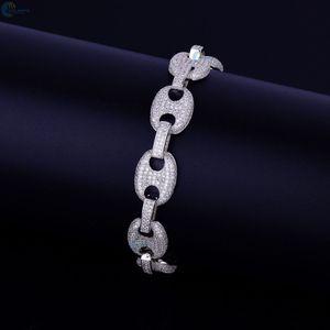 กำไลข้อมือฮิปฮอปแบบคิวบาประดับเพชร VVS1 เพาะเลี้ยงในห้องปฏิบัติการ รูปทรงจมูกหมู กำไลข้อมือฮิปฮอปแบบปรับแต่งได้ - Product Image 3