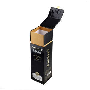 Caja de Vino de Papel Kraft Reciclado Sostenible | Empaque de Regalo de Cartón para una Sola Botella con Recubrimiento UV y Forro Protector de Esponja - Product Image 2