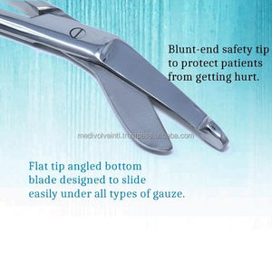 Tijeras de enfermera Lister angulares de seguridad de 5.5 pulgadas con mango rojo, reutilizables, de acero inoxidable, certificadas CE ISO, juego de instrumentos OEM ODM - Product Image 6