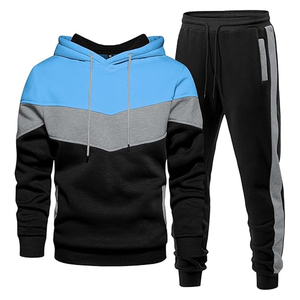 Men Cotton Tracksuit Outfit <b>Set</b> Hooded Sweatshirt Jogger Pants Casual Gym Daily Fashion Wear Style - Product Image 2