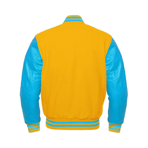 Blousons Bomber Unisexe en Laine Brodée Chenille pour Hommes, Manches en Toile, Style Universitaire, Imperméables, Haute Qualité, Couleurs Variées - Product Image 3