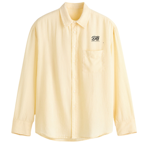 Chemise décontractée pour homme à manches longues en mélange de coton avec poche poitrine, coupe décontractée, pour usage quotidien, personnalisable OEM, vente en gros - Product Image 1
