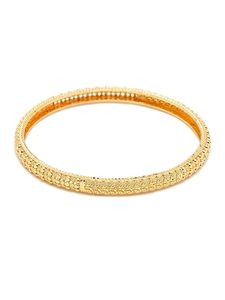 Gold Plated Brass Bangles Set with Flower Design and <b>Crystal</b> Classic Women's Jewelry for Party Occasions - Product Image 3