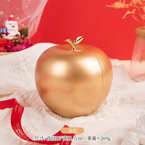 New Arrival Creative Golden Apple-Shaped Metal Jewelry <b>Gift</b> <b>Box</b> for Christmas Jewelry - Product Image 3