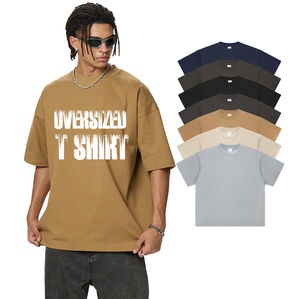 T-shirt homme surdimensionné noir de haute qualité 350 gsm, impression sérigraphique, logo personnalisé, fabrication OEM - Product Image 1