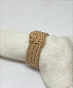 Anneau de serviette en corde de bambou tressé à la main, moderne, écologique et durable, pour la décoration de table de mariage, de ferme ou de plage - Product Image 2