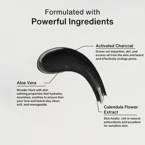 Crema Vegana de Marca Propia para Lavar la Cara y la Barba para Hombres, Hidratante, Iluminadora, Antiarrugas para Piel Seca con Ingredientes Herbales - Product Image 2