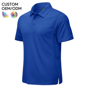Mens Corporate 100% Cotton for Shirt Short Sleeve OEM ODM Support Knitted Breathable Casual Solid with Embroidery - Product Image 5