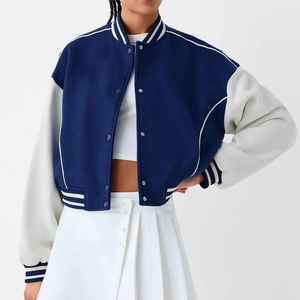 Chaqueta Universitaria Corta Clásica para Mujer con Forro de Algodón Transpirable de Primera Calidad y Silueta Moderna para Uso Diario - Product Image 1