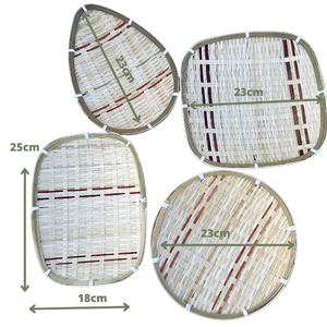 Handmade Eco Friendly Bamboo <b>Snack</b> <b>Tray</b> Vietnam Wholesale Natural Round Oval Food Serving Plate Food Grade - Product Image 2