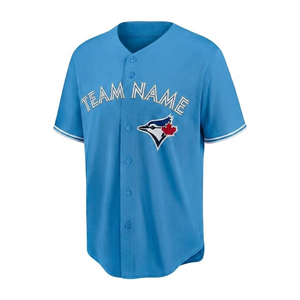 Camiseta de béisbol sublimada personalizada del fabricante, uniforme deportivo para hombre, camiseta azul claro, ropa deportiva transpirable. - Product Image 1