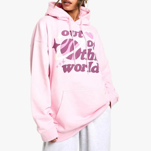 Sweat-shirt à capuche pour femme de haute qualité, personnalisable, respirant, doux, taille plus, avec logo brodé, pour l'hiver/l'automne - Product Image 1