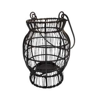 Lanterne en fer forgé faite à la main, de couleur antique et dorée, de forme ronde, lanterne suspendue pour la décoration de la maison, porte-bougie fait à la main - Product Image 2