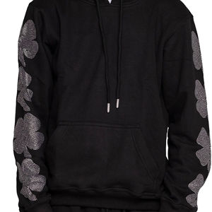 Sudadera con Capucha Extra Grande Personalizada para Hombre, 100% Algodón, Felpa, con Estampado Sólido, Efecto Desteñido, Bordado y Pedrería - Product Image 2