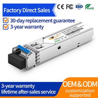 YTOPTO/OEM Módulo SFP BIDI de Fibra Única de 1.25G, 20km, TX1310/RX1550nm y TX1550/RX1310nm, SMF Simplex LC, 3 Años de Garantía, Conectable en Caliente