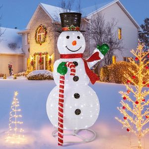 Pupazzo di Neve Gonfiabile da Esterno per Natale, 1,5 Metri, con 180 Luci LED, Decorazione Pop-up per Giardino - Product Image 1