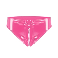 Culotte rouge taille haute avec jarretelles, lingerie sexy sans couture, sous-vêtements tendance pour femme, couleur unie, coupe extensible