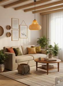 Premium Bamboo Pendant <b>Light</b> Sustainable Handcrafted Style for Hotel Restaurant and Home Lighting Applications - Product Image 4