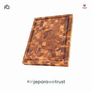 เขียงไม้สักทรงสี่เหลี่ยม Sri Luxury Eco Teak หนา 2.0 ซม. ลายไม้ปลายท่อน ทนทาน ป้องกันแบคทีเรีย ใช้กับเครื่องล้างจานได้ - Product Image 4
