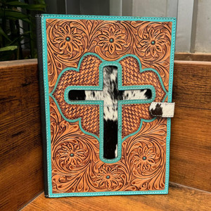 New Hand Tooled Leather Notepad Covers A4 with <b>Document</b> Organizer <b>for</b> Men & Women Personalized Cowhide Portfolio with Pen Loop - Product Image 2