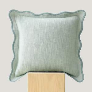 Funda de Cojín Bordada con Borde Festoneado, 100% Algodón Tejido |   Funda Decorativa para Cojín 18x18, Estilo Boho Rústico para Sofá - Product Image 2