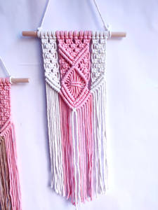 Tapiz de Macramé Pequeño para Colgar en la Pared, Tejido, Estilo Boho Chic, con Flecos, Decoración para el Hogar, Apartamento, Cuarto de Bebé, Dormitorio, Galería - Product Image 5